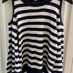 Navy and White Striped Sleeveless Top